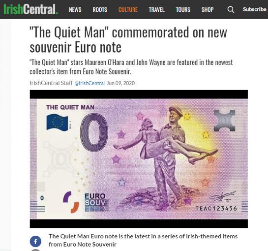 Michael Collins commemorative 0 euro banknote memorabilia souvenir
