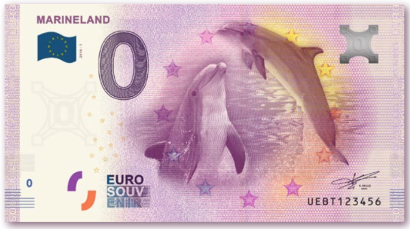Marineland euro souvenir 0 euro banknote Null euro schein nulleuroschein